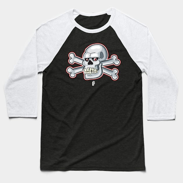 New school Skull Baseball T-Shirt by Up_Design